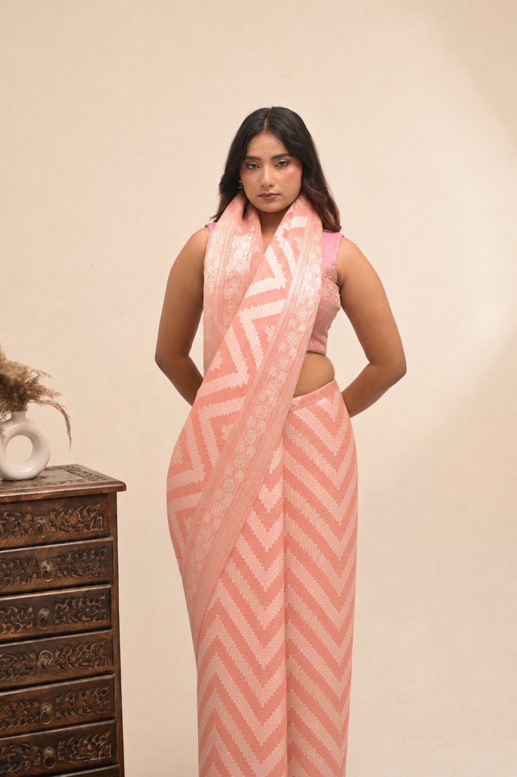 Handloom Banarasi Kora Silk Saree with Zari Work